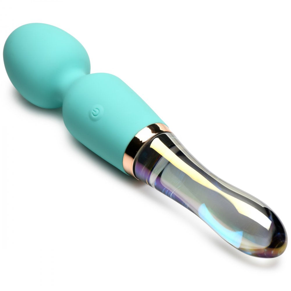 Turquoise Dual Ended Silicone and Glass Wand