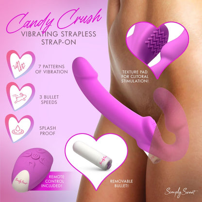 Candy Crush Vibrating Strapless Strap On