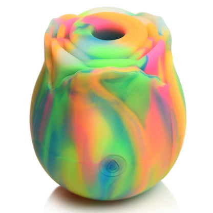 Rose Glow-in-the-Dark Rose Clit Stimulator - Rainbow