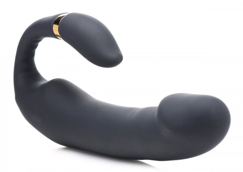 10X Pleasure Pose Come Hither Silicone Vibrator with Poseable Clit Stimulator