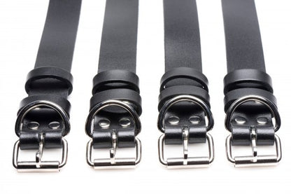 4 Pack Leather Locking Bondage Straps