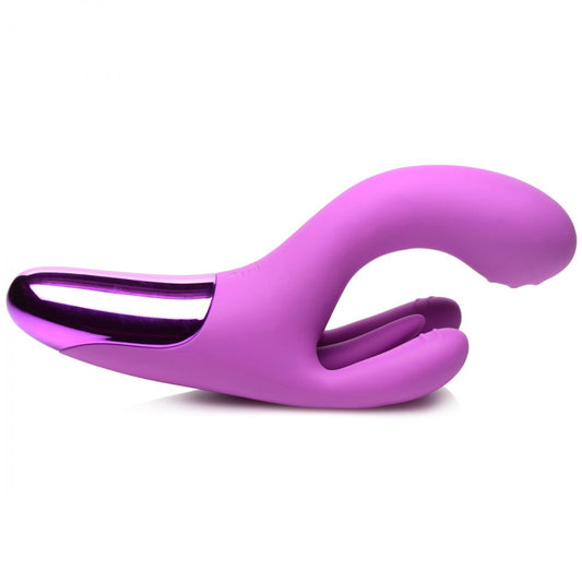 10X Triple Rabbit Silicone Vibrator - Purple