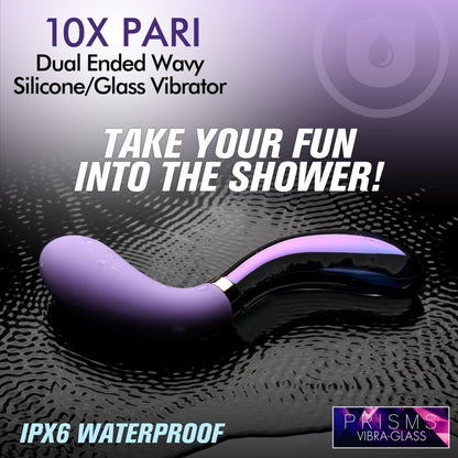 Pari Dual Ended Wavy Silicone and Glass Vibrator