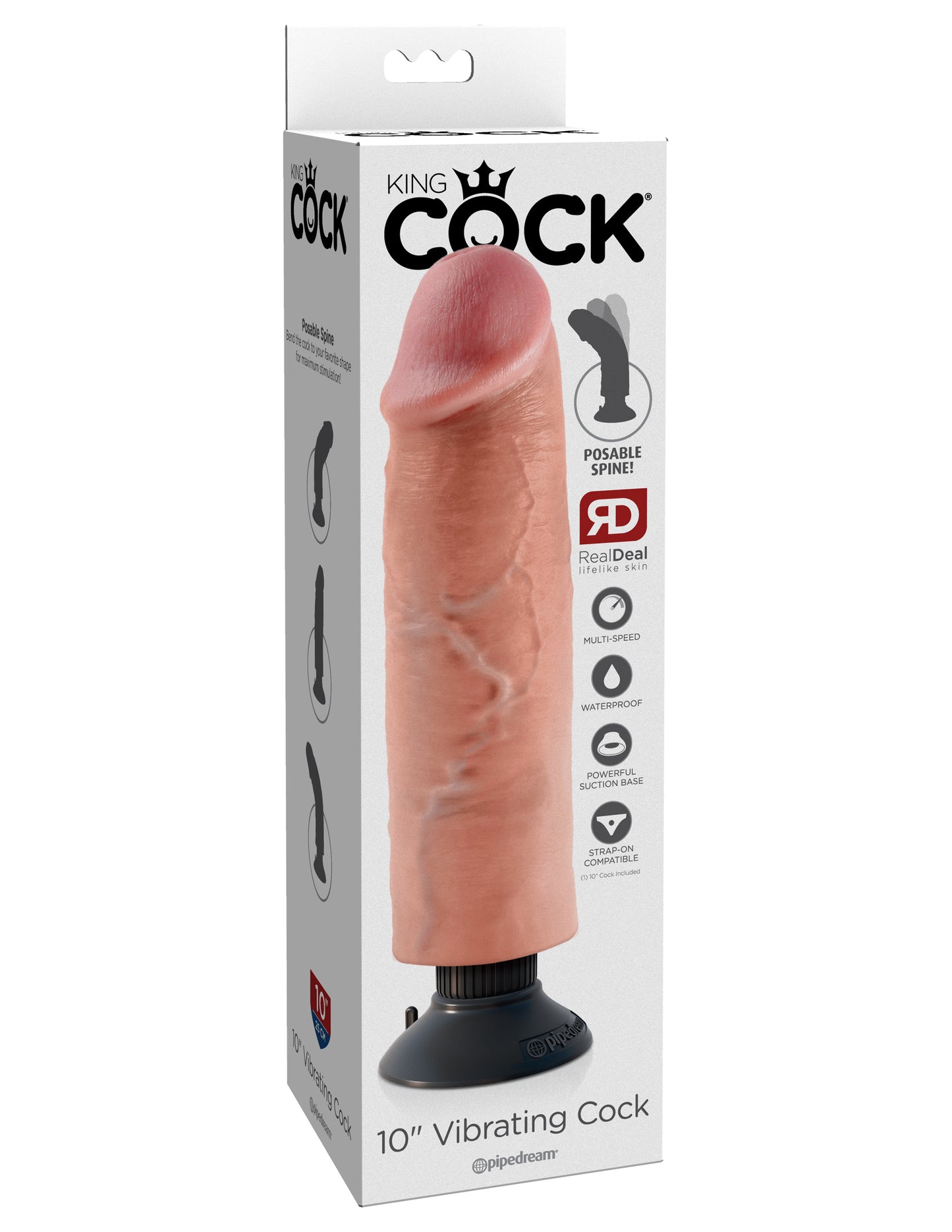 King Cock 10 Inch Vibrating Suction Cup